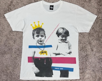 Rare!! Vintage 00's STUSSY LAURA Compared to What Photo Tee Shirt