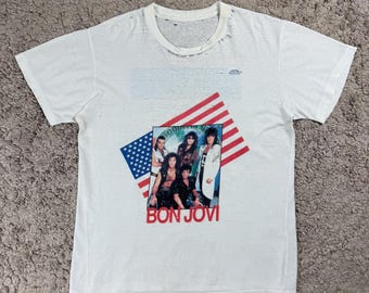 ヴィンテージ風ダメージ加工 90年代 ボン・ジョヴィ ジャパン ジャパン ツアー Tシャツ サイズL / ダメージ加工Tシャツ / バンドTシャツ / ヴィンテージジャパン / ワールドツアー