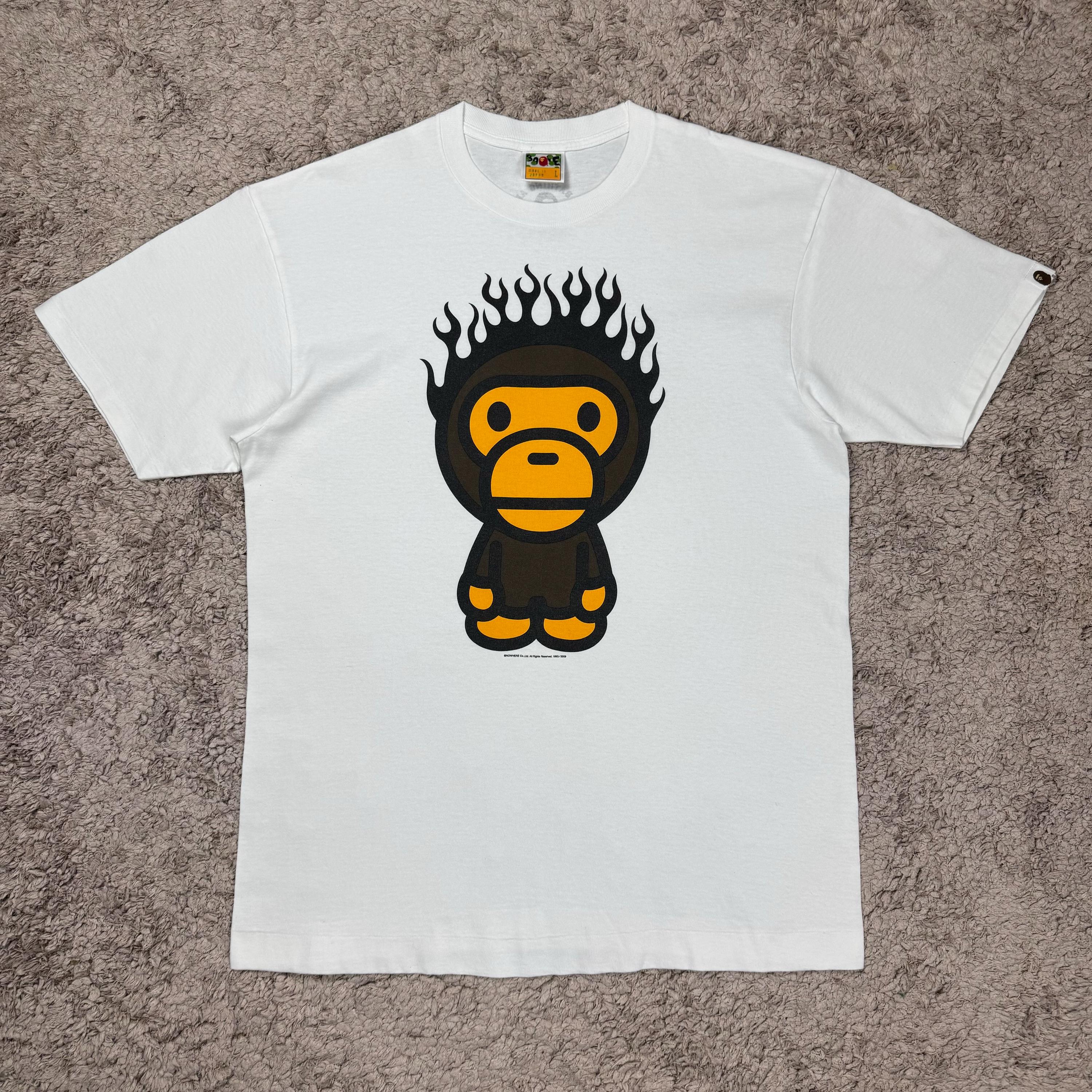 Bape Baby Milo Flame Rare T-shirt SIZE L/ Streetwear/ Japanese