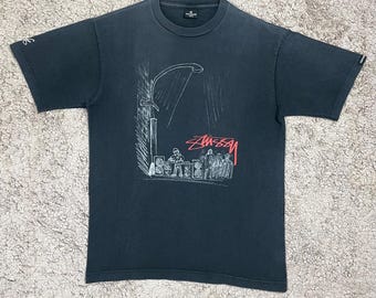 Stussy Reversal Logo Vintage Big T Shirt 90s 00s - Etsy Stussy Reversal Logo Vintage Big T Shirt 90s 00s - Etsy