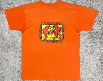 Maglietta parodia di Keith Haring di arte vintage