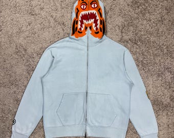 Sudadera con capucha y cremallera completa Bape Tiger vintage TALLA M/ Nigo/ Marca japonesa/ Ropa de calle