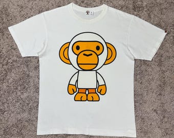 Vintage 90s BAPE X Stash Hanes T-shirt: Japan Streetwear, Size M