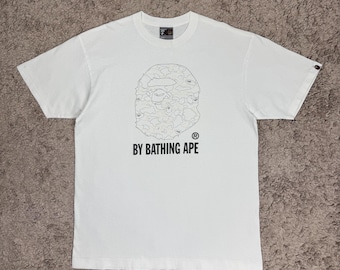 Camiseta vintage Bape X Kaws con diseño raro, talla L