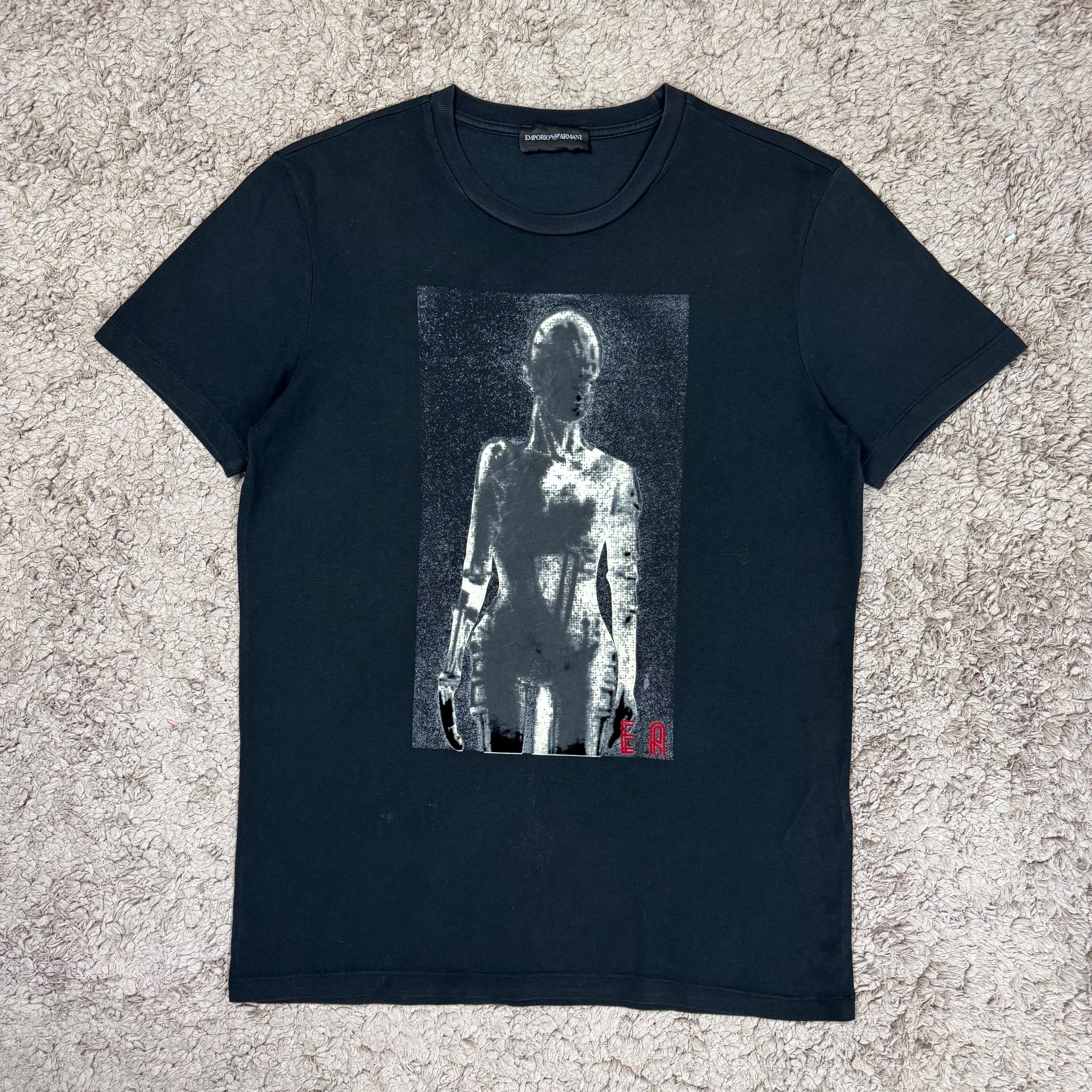 【極美品 超希少】エンポリオ アルマーニ デニム ロゴ 刺繍 ブラック 27 新品【EMPORIO ARMANI/アルマーニ】▽【極レア手の込んだ刺繍モデル