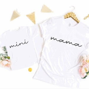 Mama and mini design shirt bodysuit- mommy and me matching family shirts- mini tee- gift for new mom to be baby shower gift idea, twinning