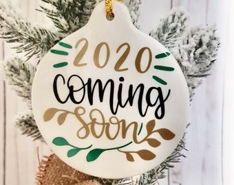 Pregnancy Announcement  Christmas Ornament, pregnancy reveal ornament, 2019 Christmas gift, family pregnancy announcement, Christmas baby