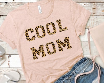 Cool moeder luipaard print T-shirt - Moederdag shirt- cadeau voor nieuwe moeder- cheeta schattige moeder T-shirts- moeder shirts- gepersonaliseerde moeder cadeau, cadeau voor mij