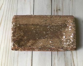 Rose Gold Sequin Clutch, Bridesmaid Clutch, Bridesmaid Gift, Clutch Bag, Clutch, Bridal Clutch, Maid of Honor Gift, Sequin Purse