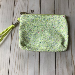 Multi-color Clutch, Multi color Purse, Multi Color Bag, Green Clutch, Green Purse, Paint Speckled Clutch, Neon Green Clutch
