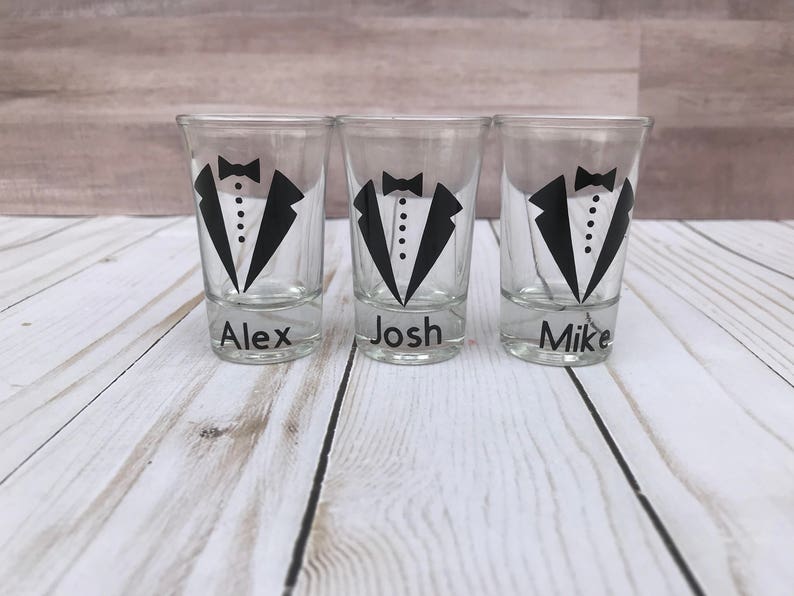 Personalized Groomsmen Shot Glasses Bachelor Party Shot Etsy