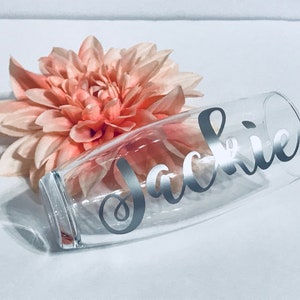 Personalized stemless champagne glasses, Bridesmaid Gift Ideas, Bridesmaid Champagne Glasses, Personalized Champagne Flutes