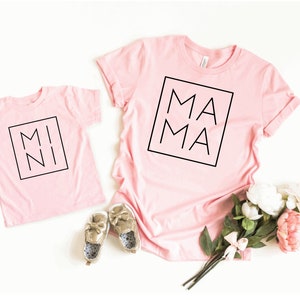 Mama And Mini Shirt , Matching personalization Family Shirt, Mama Shirt, Mini Shirt ,Mothers Day Gift, Mommy And Me Shirt, CUSTOM family Tee
