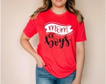Camiseta roja de mamá de niños, regalo del Día de las Madres, camisa de mamá de niño, camisas para mamá, mamá de niño, la vida es mejor con mis hijos, camiseta gráfica de camisa de mamá de niño