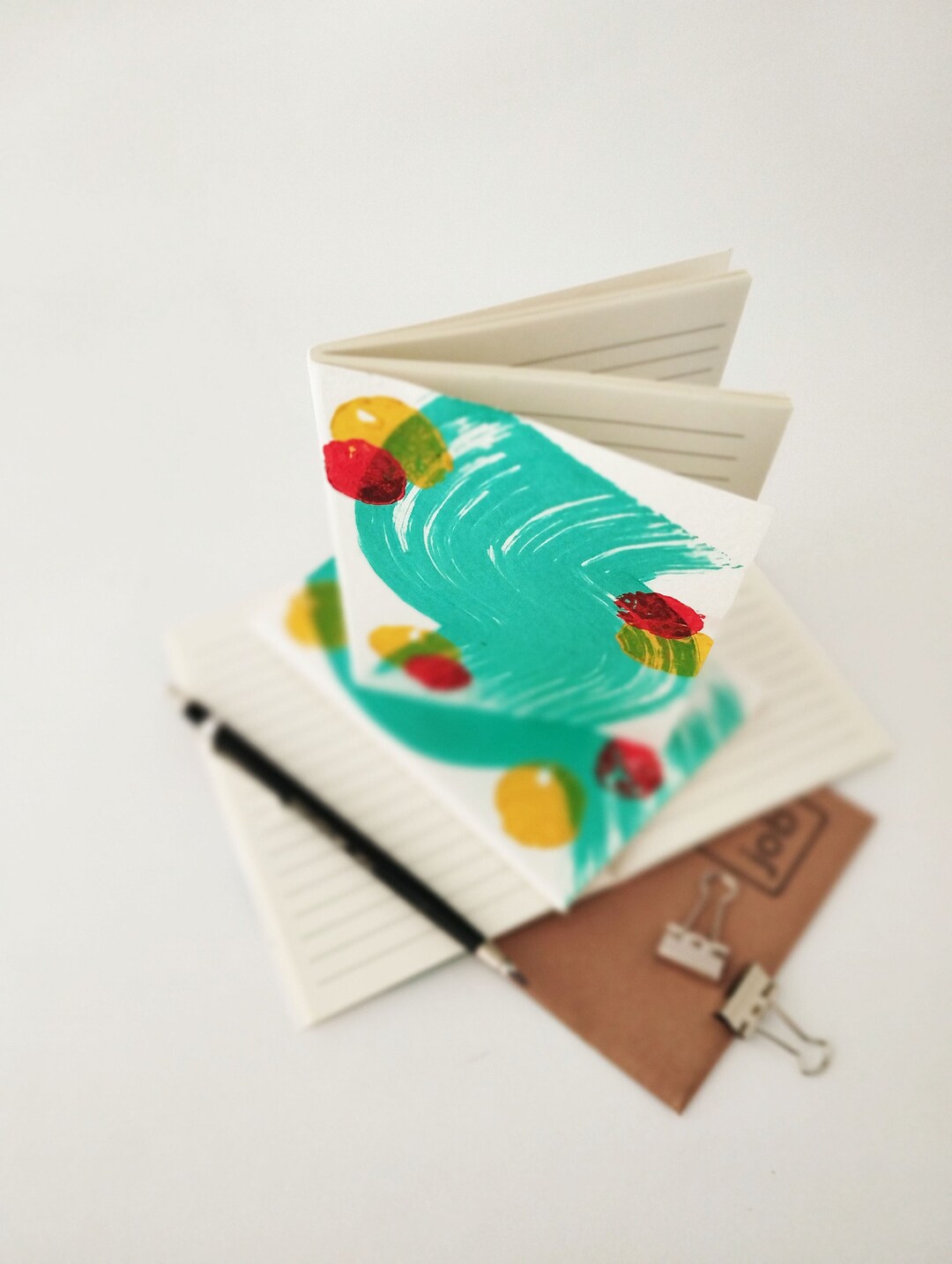 Paint Paper Notebook Colorful Hand Painted Notebook, Artful A6 Journal, Recycled Seed Paper ...