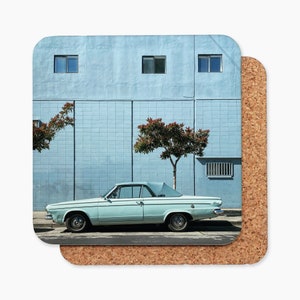 Vintage Blue on Blue Dodge Dart Drink Coaster