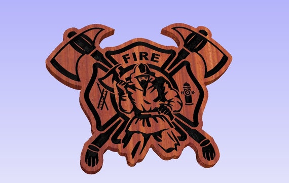 Fire Rescue Emblem With Firefighter Fire Department Logo Etsy