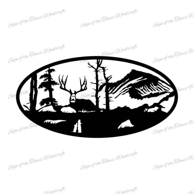 Download Books Tutorials Deer Scene Silhouette Svg Dxf Png Buck Scenery Clipart Craft Supplies Tools