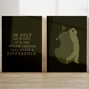 Golf Printable wall art, Gift for Him, Sports Print, Green Wall Decor, Poster Quote