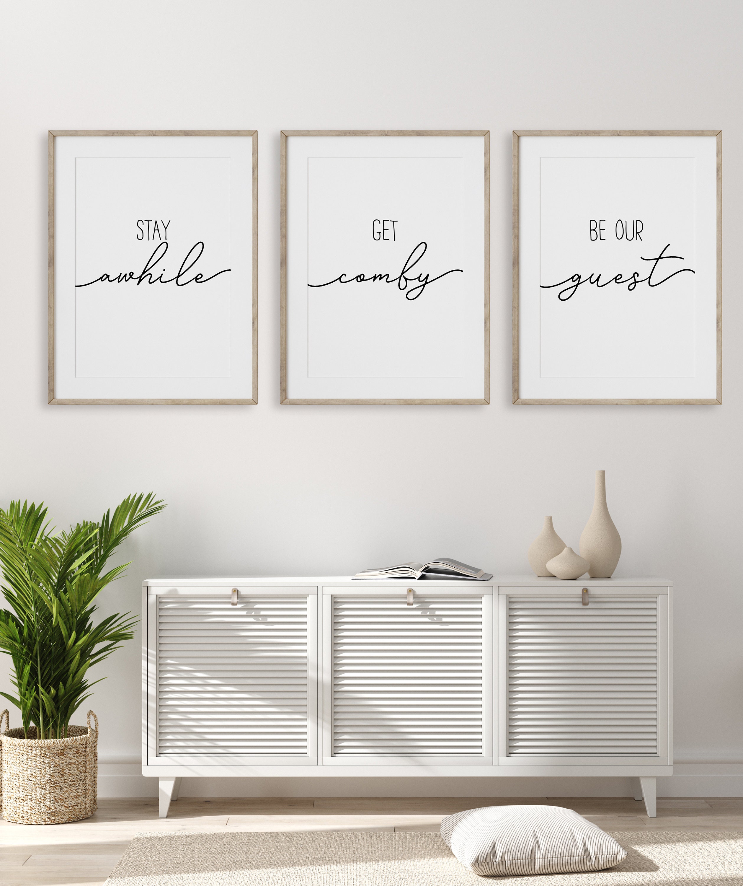 Guest Room Printable Wall Art Get Comfy Stay A While Be Our | Etsy
