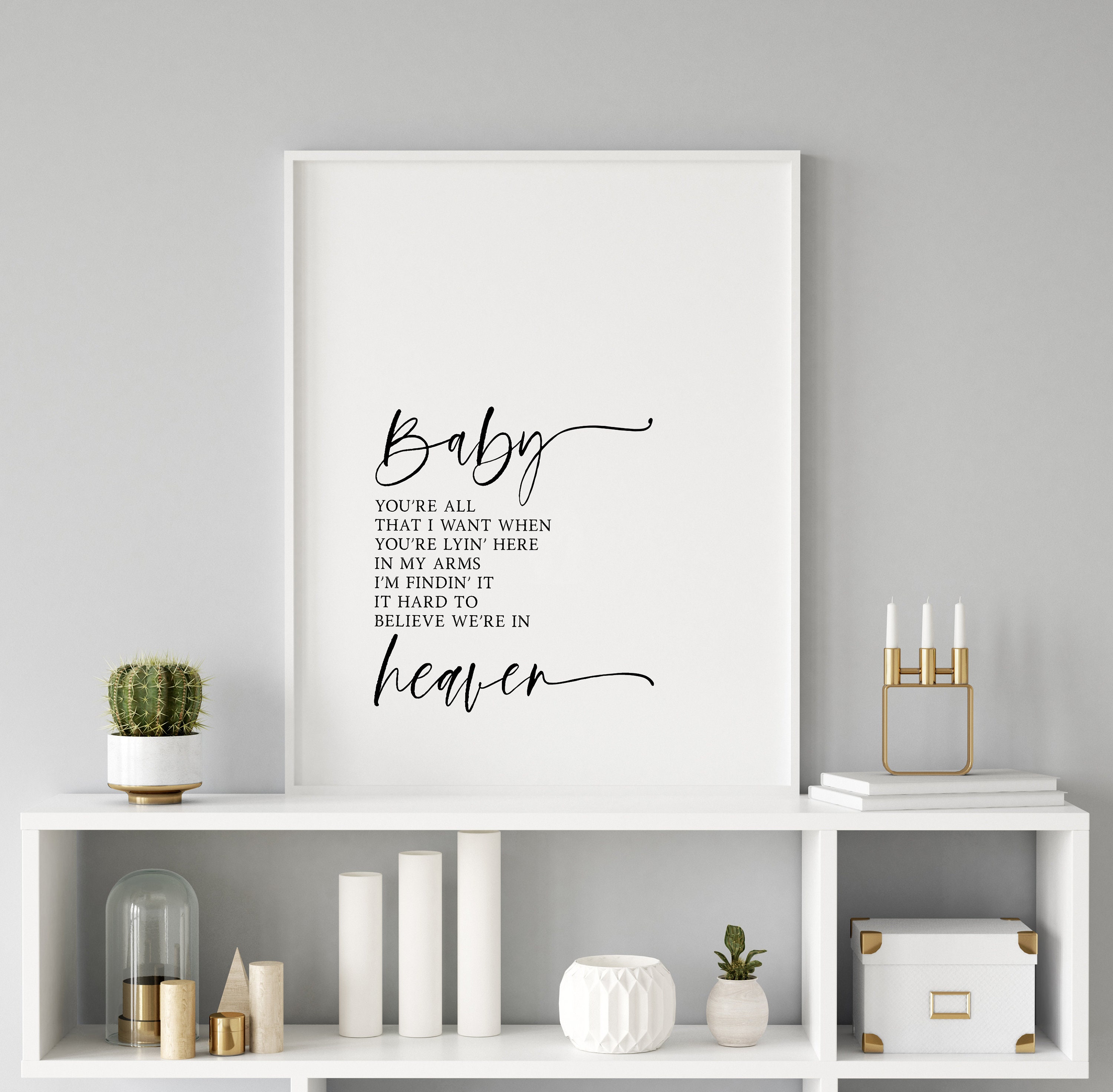 Heaven Song Lyrics Printable Home Decor Printable Wall Art | Etsy