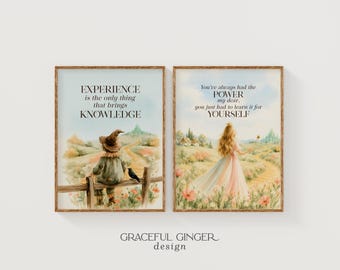 Scarecrow & Good Witch Printable Wall Art: Set of 2 | Storybook Quote Prints (Digital Download)