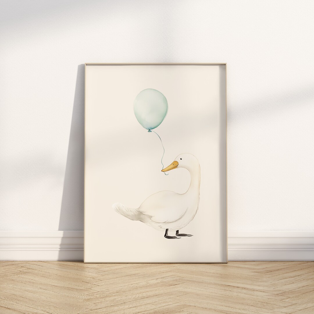 Silly Goose Printable Wall Art, Farm Animal Print, Kids Room Wall Art ...