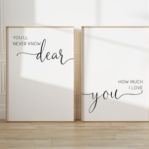 Nursery print set of 2, Nursery Quote printable wall art, Above the Crib Wall Decor, Gender neutral decor, You&#39;ll never know dear