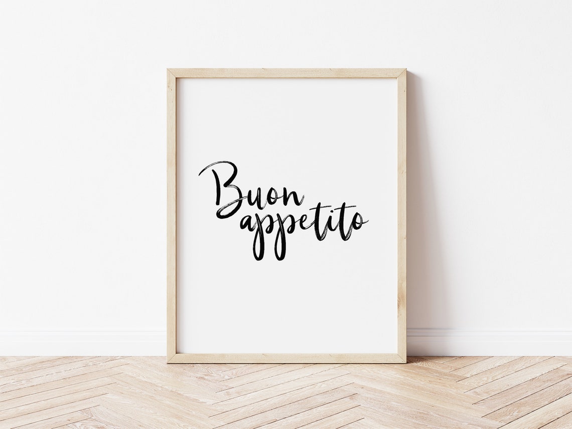Buon Appetito Print Italian Kitchen Wall Art Sign Printable Etsy