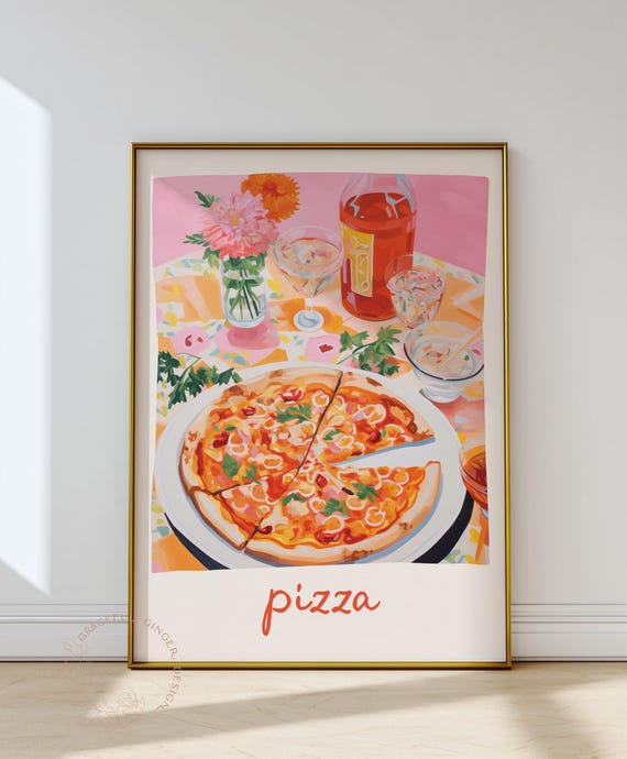 Pizza Kitchen Wall Art Print: Italian Food Poster (Printable Digital Download)