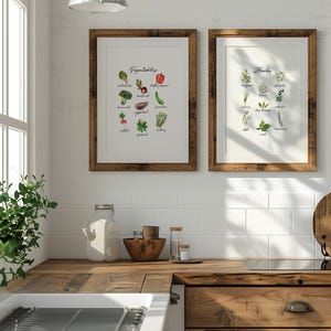 kitchen print set of 2 fruit print vegetable print... Kitchen Print Set of 2, Food Wall Art, Herbs and Vegetable Poster ...