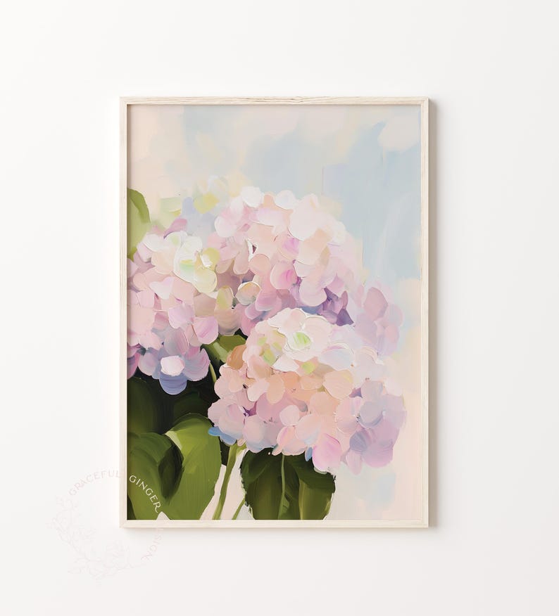 Hydrangeas Wall Art Set of 3: Spring Floral Prints (digital Download ...