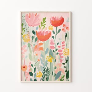 Floral Wall Art Set of 3 | Colorful Abstract Spring Flower Prints ...