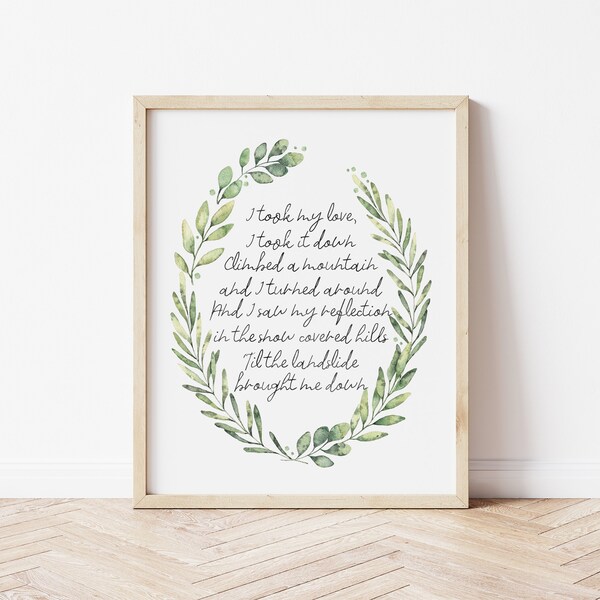 Landslide Lyrics - Etsy