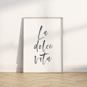 La Dolce Vita Print, Italian Printable Wall Art, Italy Modern Art Print, Italian Quote Poster, Minimal Wall Art
