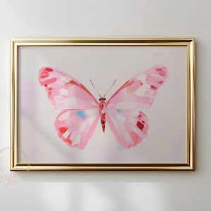 Pastel Butterfly Nursery Print: Light Pink Girl&#39;s Room Decor (Printable Digital Download)