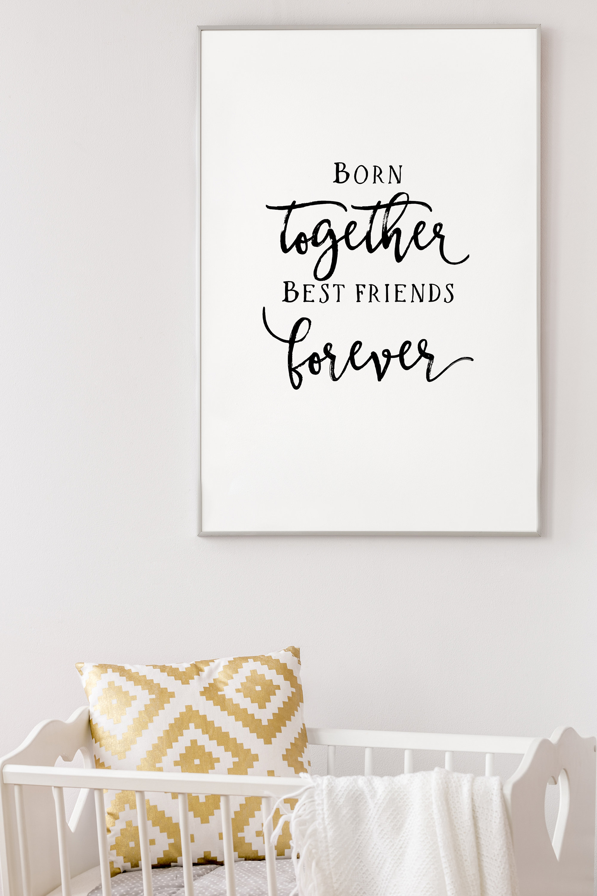 Twins Nursery Print Born Together Best Friends Forever - Etsy