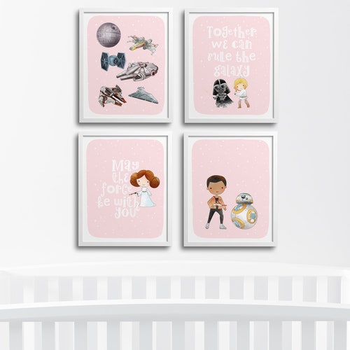 Set 3 Star Wars Nursery Wall Art You Are Braver Prints Girls Etsy