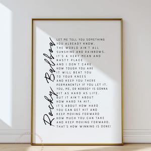 Rocky Quote Print: Inspirational Sports Movie Art (Digital Download)