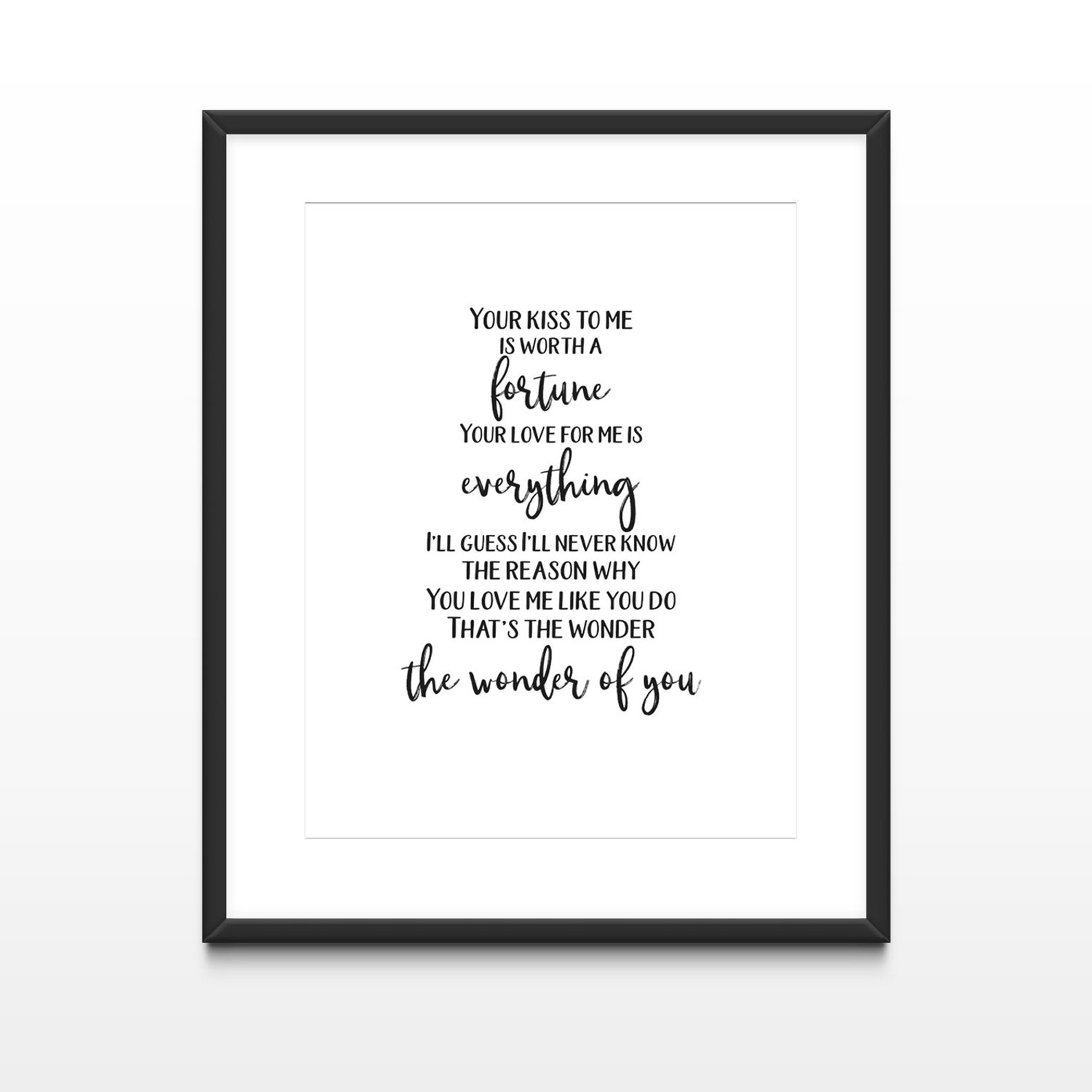 Elvis Song Lyrics Printable Wonder of