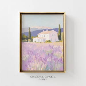 Lavender Field Art Print: French Country Wall Decor (Digital Download) image 1