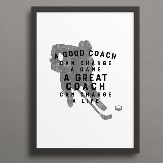 Hockey Coach Gift Printable Quote A Good Coach Can Change a - Etsy Canada