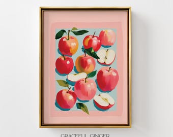 Apples Wall Art: Fruit Kitchen Decor | Apple Print (Digital Download)