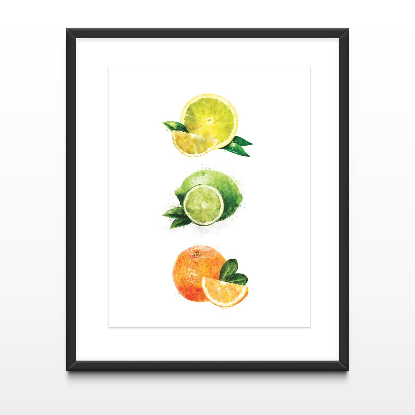 Citrus Kitchen Print Watercolor Fruits Farmhouse Decor Etsy
