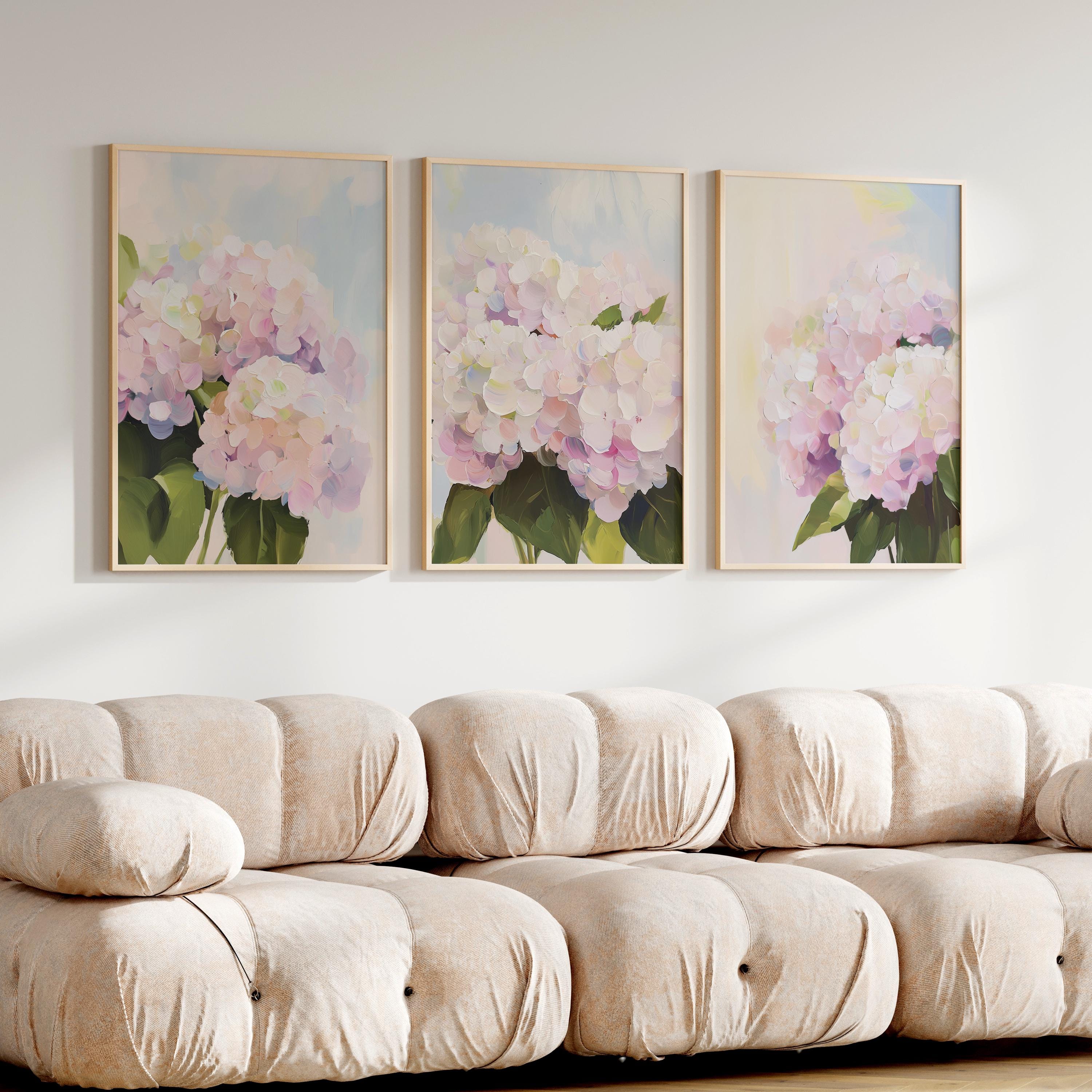 Hydrangeas Wall Art Set of 3: Spring Floral Prints (digital Download ...
