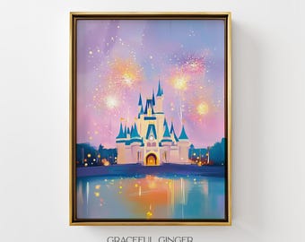 Prinzessinnenschloss Kinderzimmer Kunstdruck: Märchenhafte Mädchenzimmer Deko (Digitaler Download)