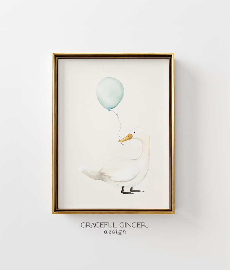 Silly Goose Nursery Print: Farm Animal Wall Art (Digital Download) image 1