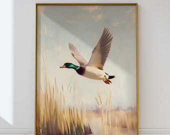 Vintage Duck Wall Art | Mallard Bird Painting Printable (Digital Download)