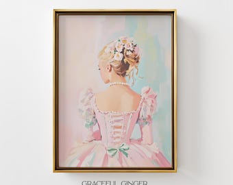 Rococo Woman Portrait Wall Art: Pastel Victorian Print (Digital Download)