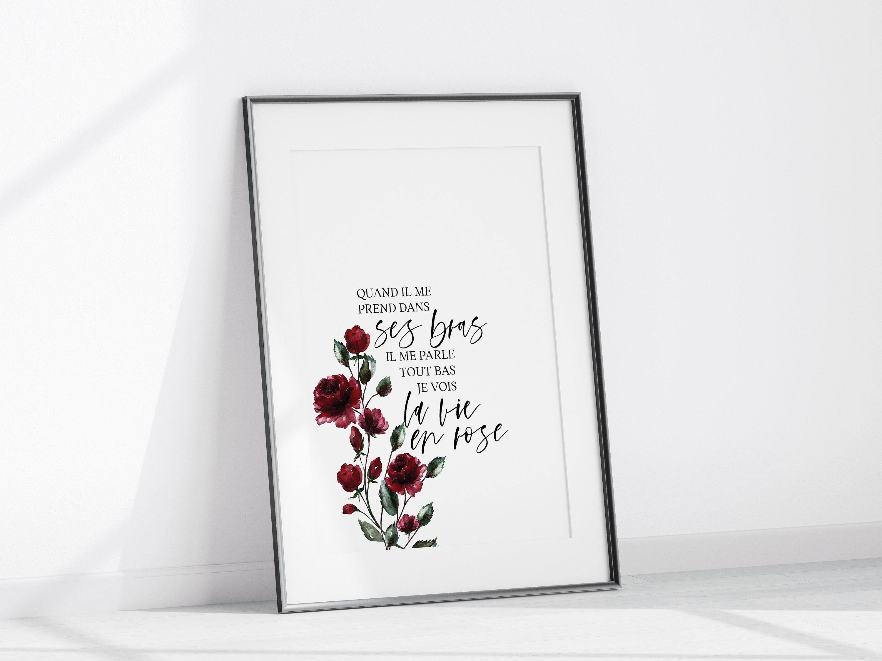 Parole La Vie En Rose A Imprimer Édith Piaf La vie en rose Print Paroles de chansons - Etsy France